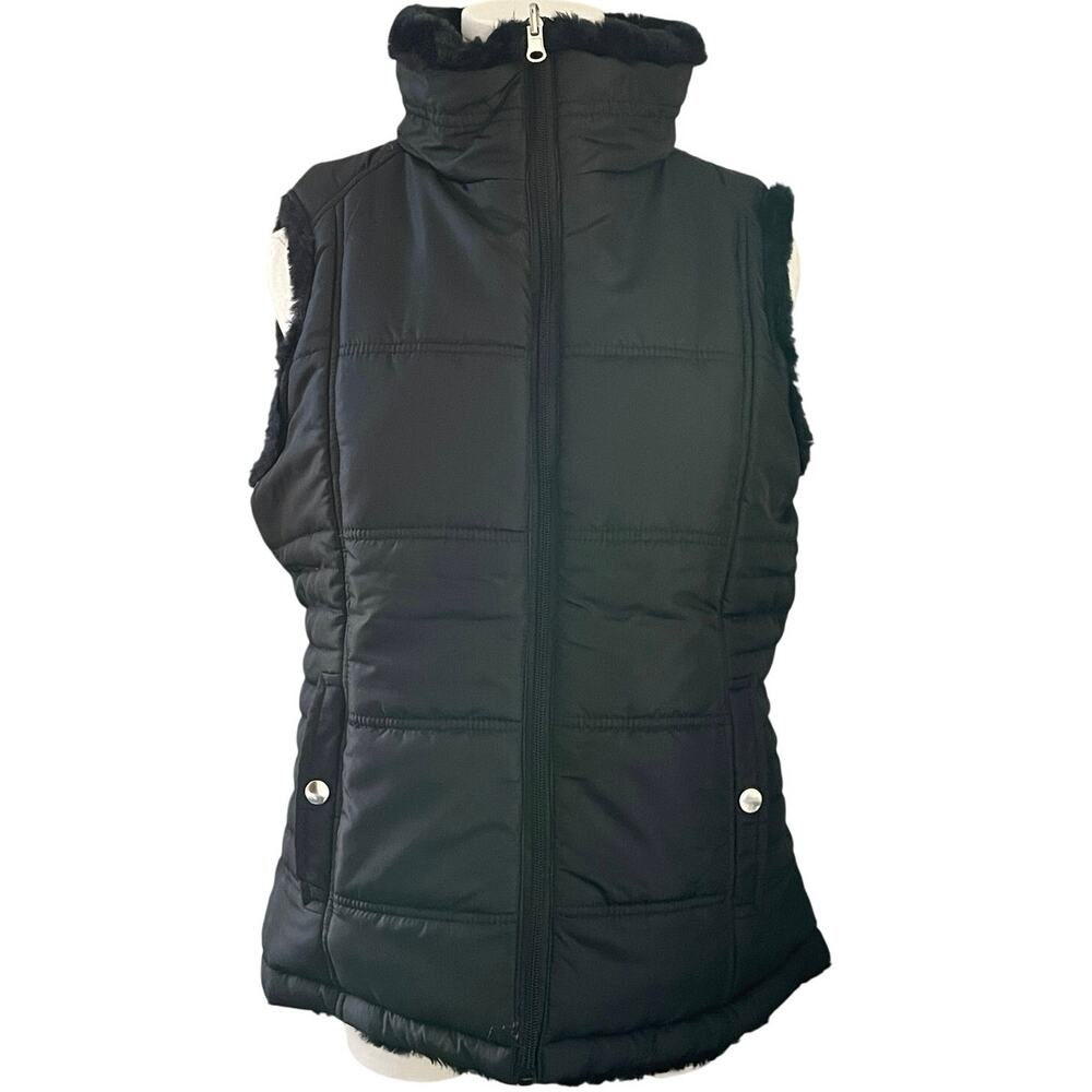 Reversible Faux Fur Vest Keren Hart Size Medium Cozy Apres Ski Winter Resortwear - Picture 5 of 12